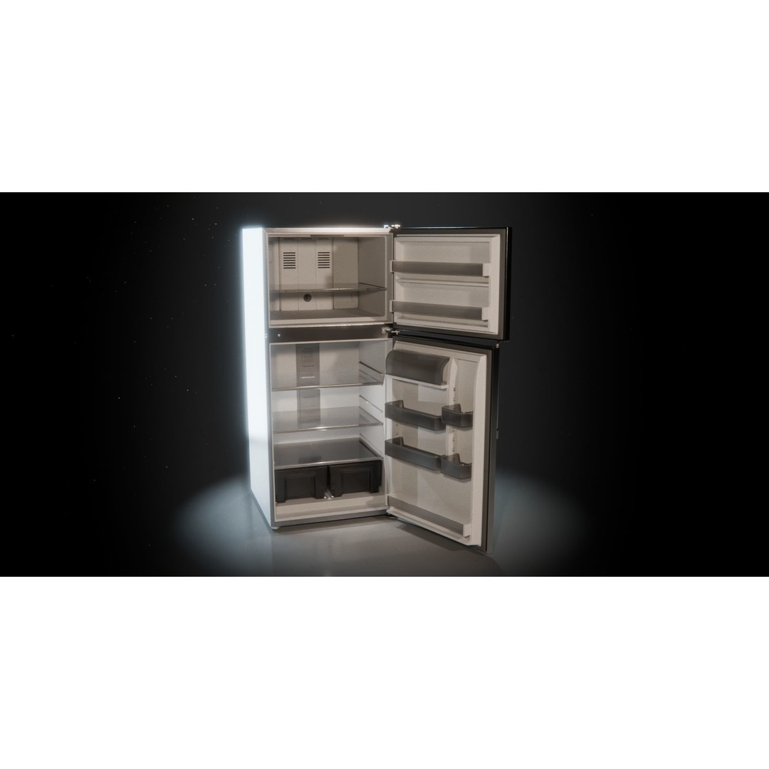 Refrigerator 3D Model – PBR Kitchen Appliance, FBX Format - View 7
