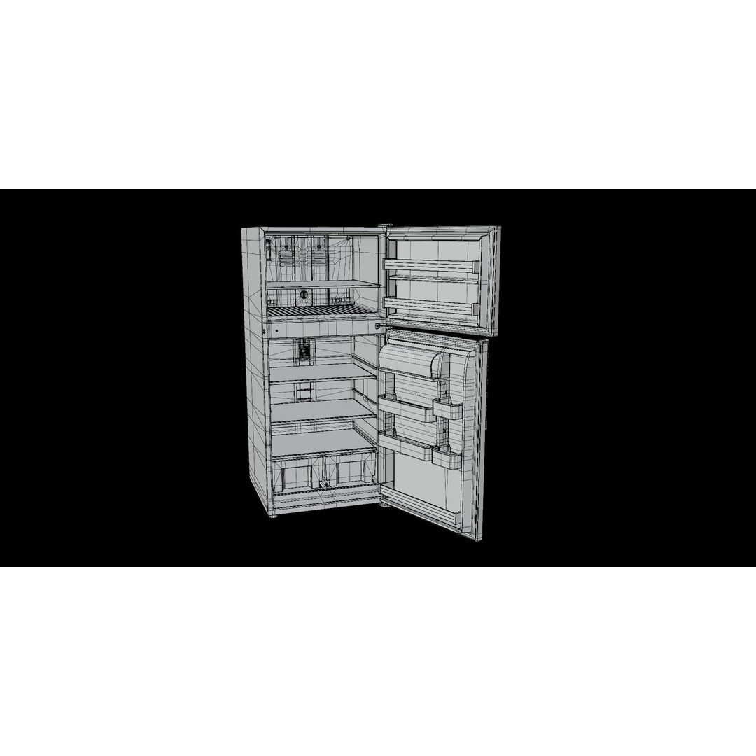 Refrigerator 3D Model – PBR Kitchen Appliance, FBX Format - View 8
