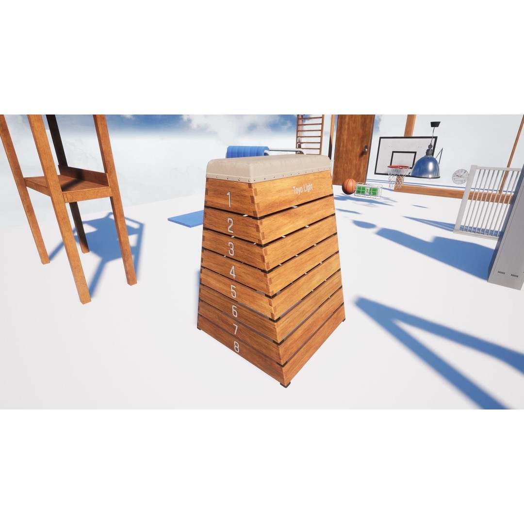 Japanese School Gym 3D Model – Low Poly PBR Asset for Games - View 17