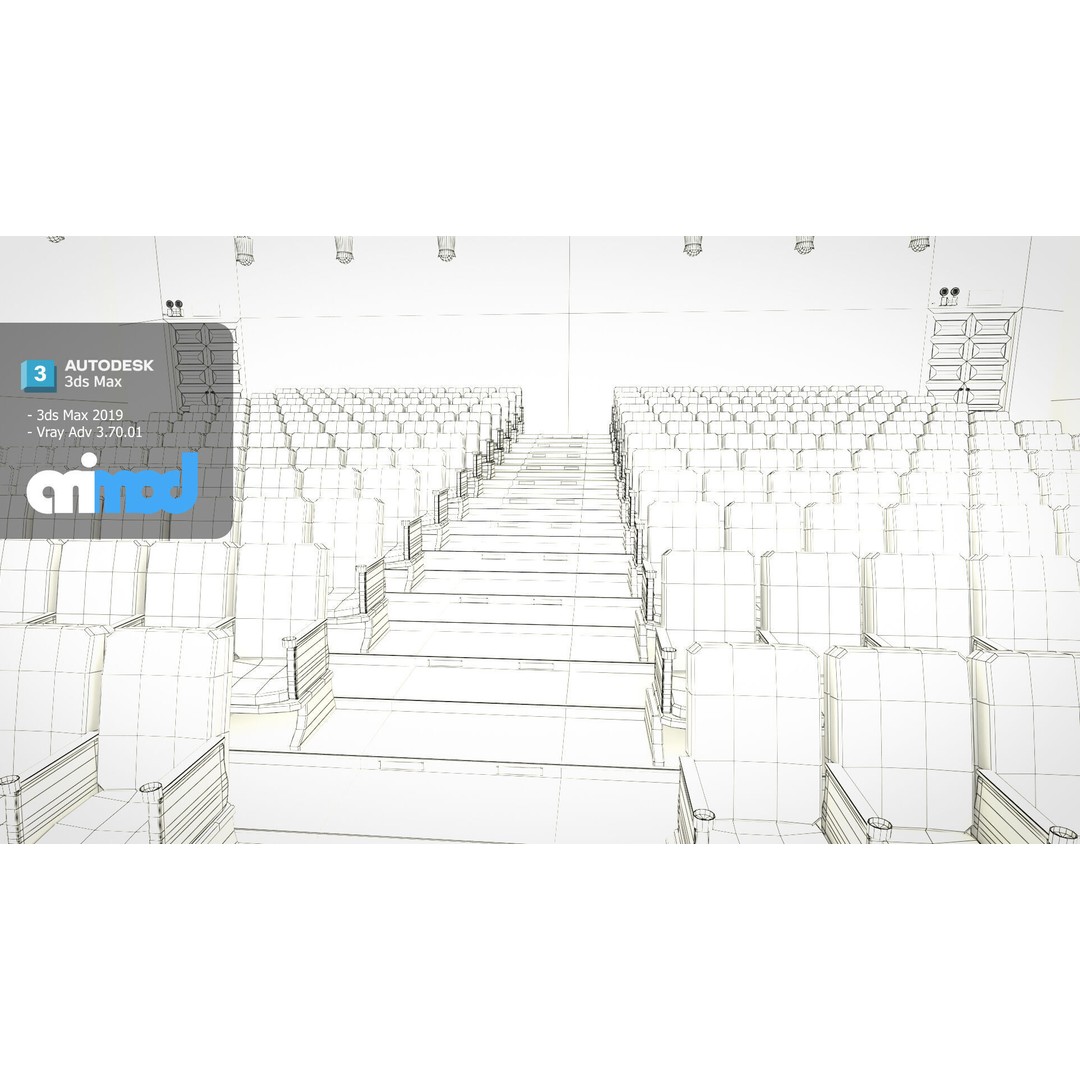 Cinema 3D Model – Architectural Hall with PBR Textures, FBX - View 10