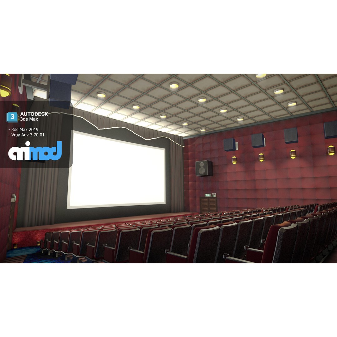 Cinema 3D Model – Architectural Hall with PBR Textures, FBX - View 4