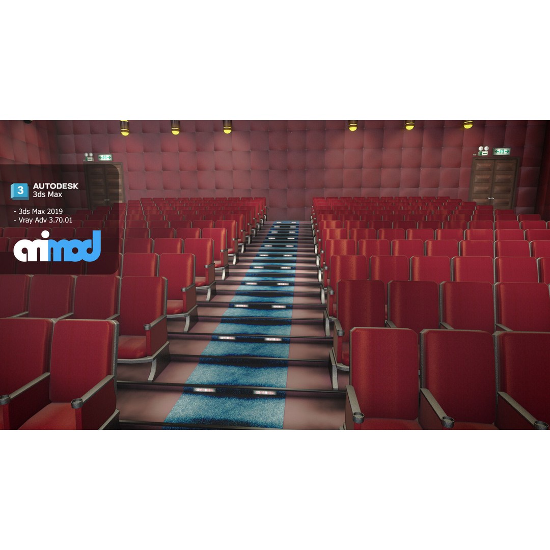 Cinema 3D Model – Architectural Hall with PBR Textures, FBX - View 5