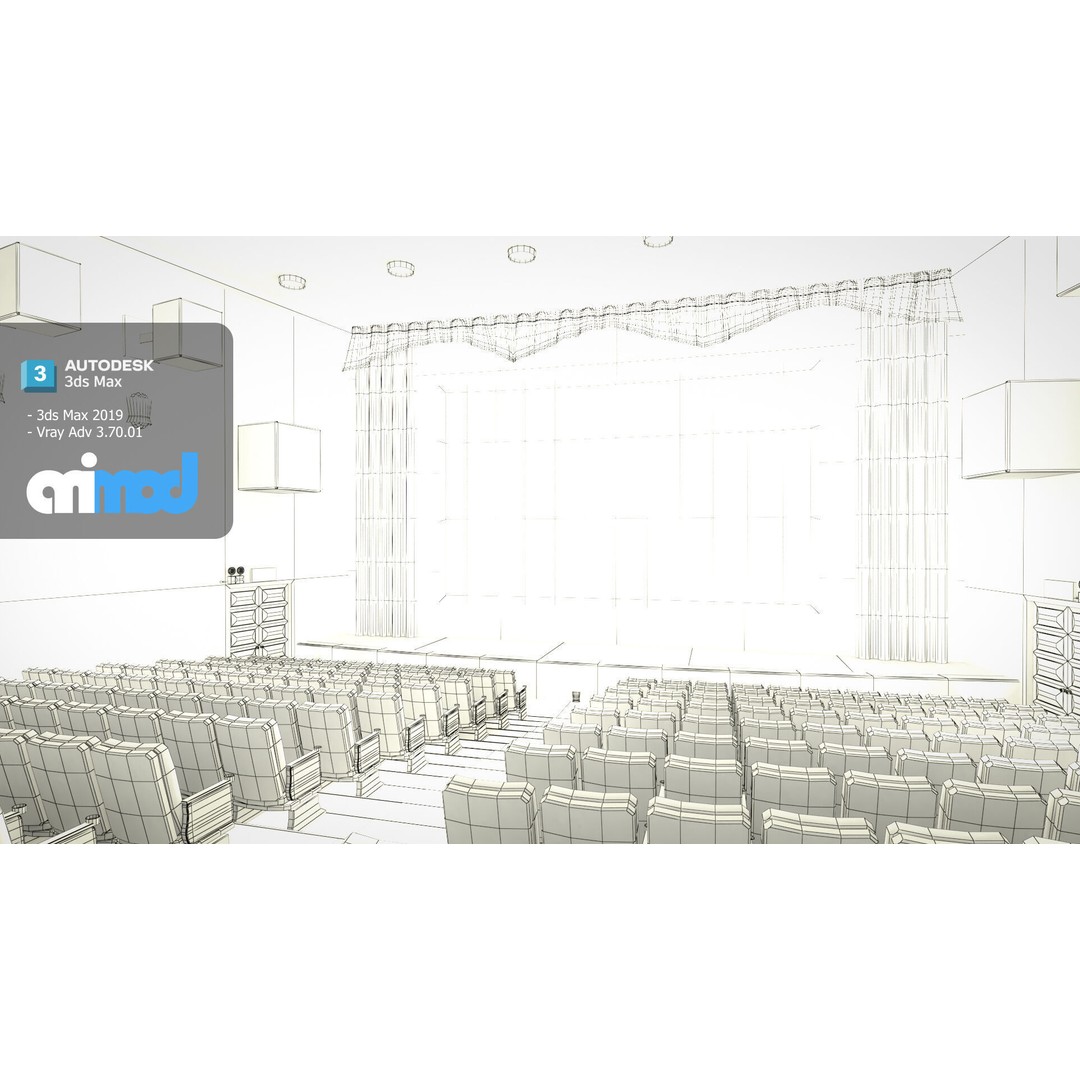 Cinema 3D Model – Architectural Hall with PBR Textures, FBX - View 7