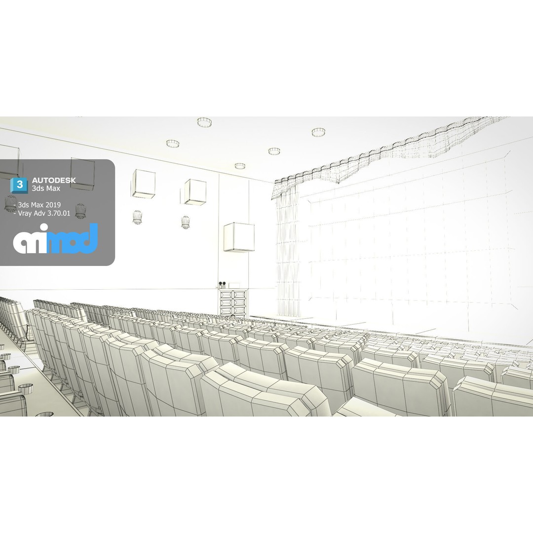 Cinema 3D Model – Architectural Hall with PBR Textures, FBX - View 8