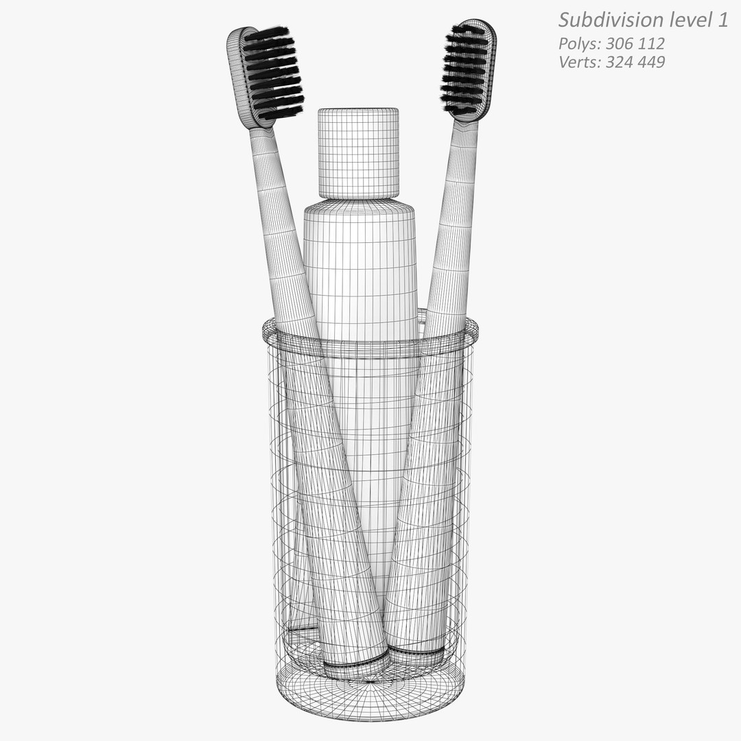 Toothbrush Holder 3D Model – Realistic Bathroom Accessory, FBX, OBJ - View 10