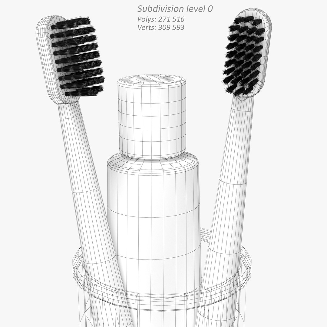 Toothbrush Holder 3D Model – Realistic Bathroom Accessory, FBX, OBJ - View 11