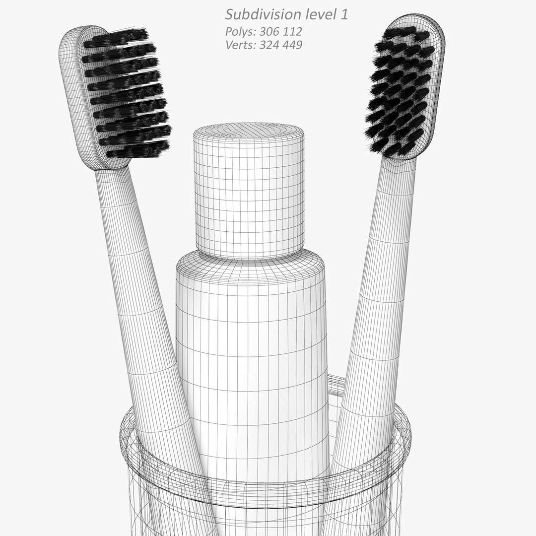 Toothbrush Holder 3D Model – Realistic Bathroom Accessory, FBX, OBJ - View 12