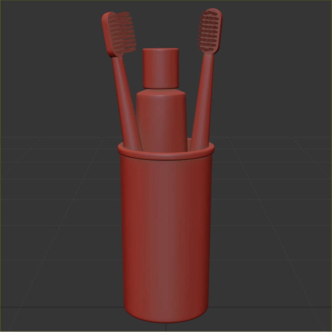 Toothbrush Holder 3D Model – Realistic Bathroom Accessory, FBX, OBJ - View 13