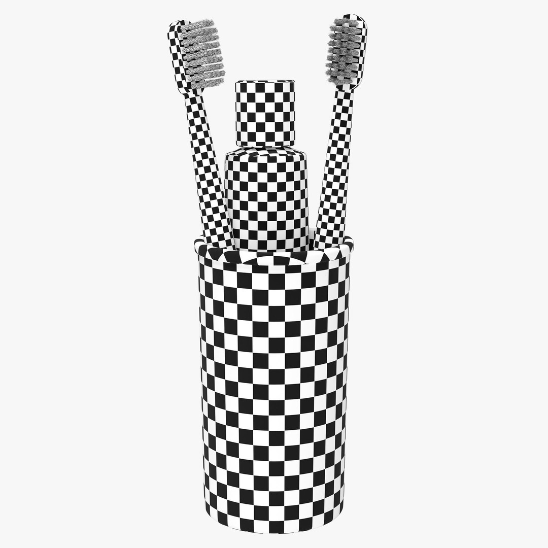 Toothbrush Holder 3D Model – Realistic Bathroom Accessory, FBX, OBJ - View 14