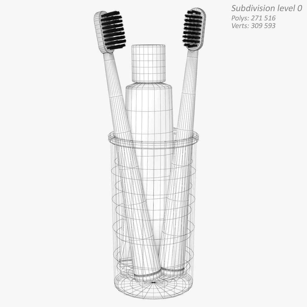 Toothbrush Holder 3D Model – Realistic Bathroom Accessory, FBX, OBJ - View 9
