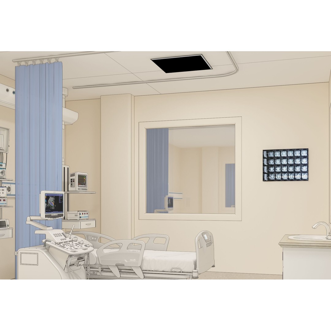 Hospital Hall 3D Model – Realistic Interior Corridor, FBX, OBJ - View 6