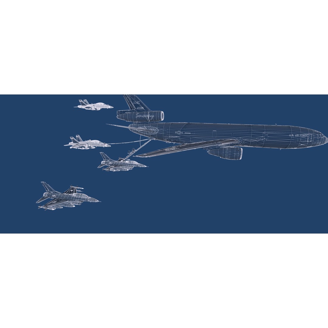 United States Airforce Air Refueling 3D Model – Detailed Military Aircraft, FBX, OBJ