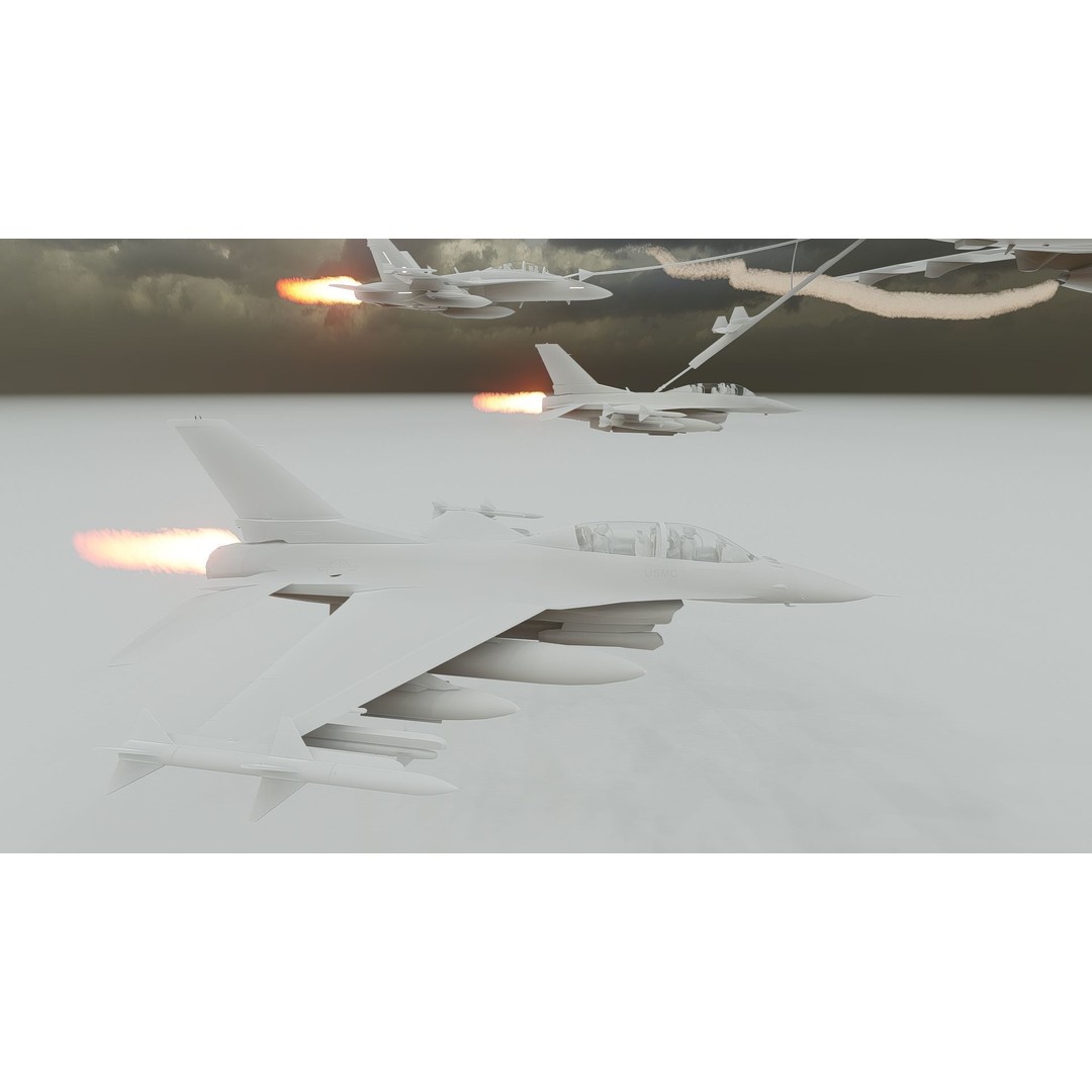 United States Airforce Air Refueling 3D Model – Detailed Military Aircraft, FBX, OBJ - View 26