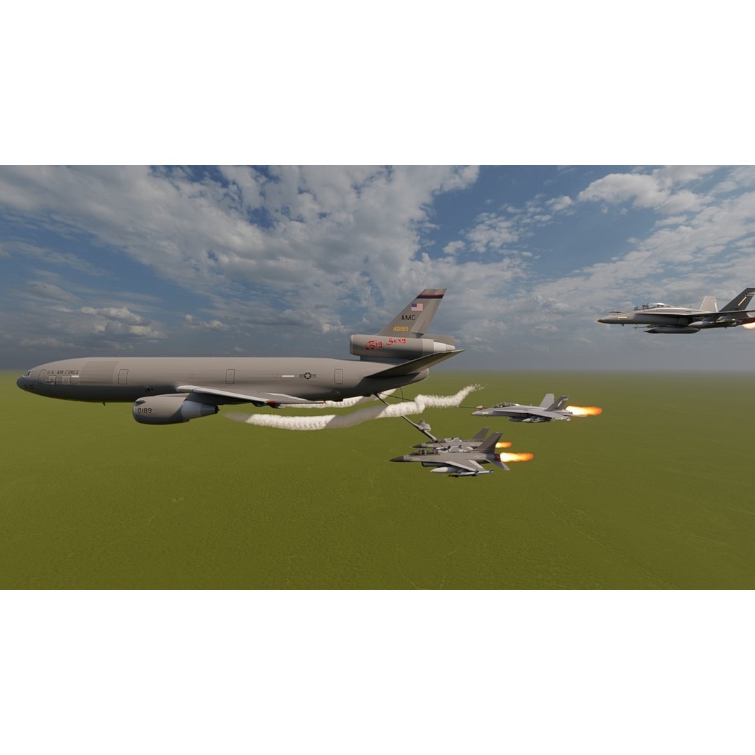 United States Airforce Air Refueling 3D Model – Detailed Military Aircraft, FBX, OBJ - View 3