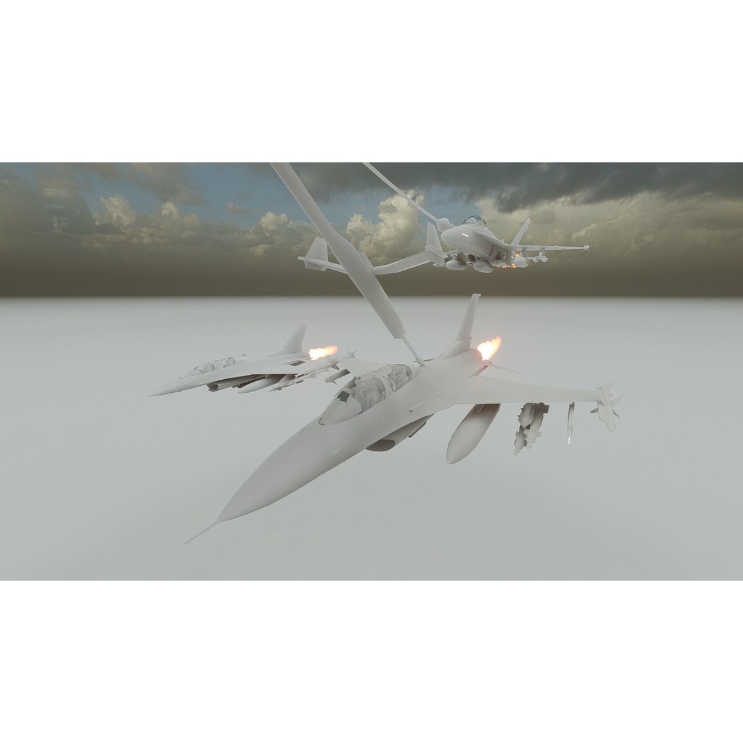United States Airforce Air Refueling 3D Model – Detailed Military Aircraft, FBX, OBJ - View 30