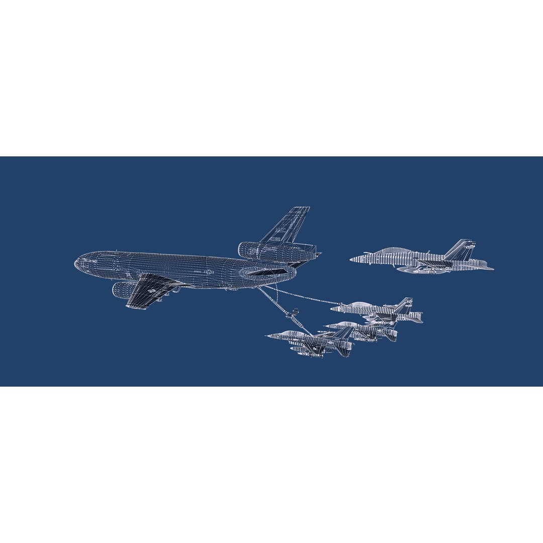 United States Airforce Air Refueling 3D Model – Detailed Military Aircraft, FBX, OBJ - View 32