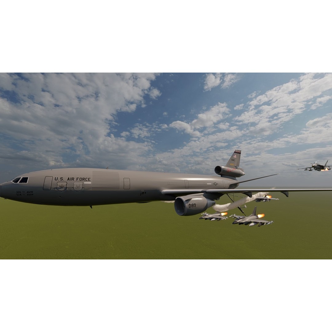 United States Airforce Air Refueling 3D Model – Detailed Military Aircraft, FBX, OBJ - View 4