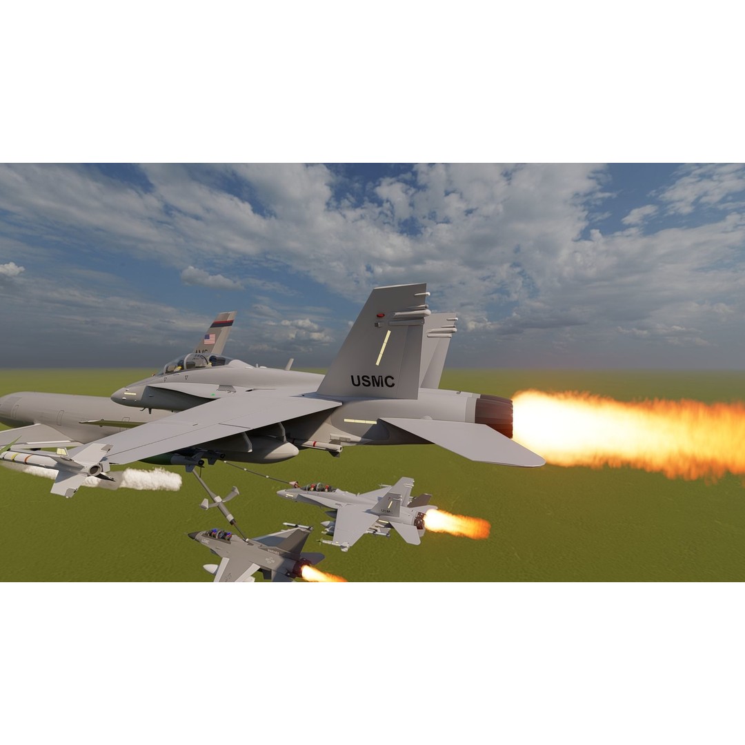 United States Airforce Air Refueling 3D Model – Detailed Military Aircraft, FBX, OBJ - View 9