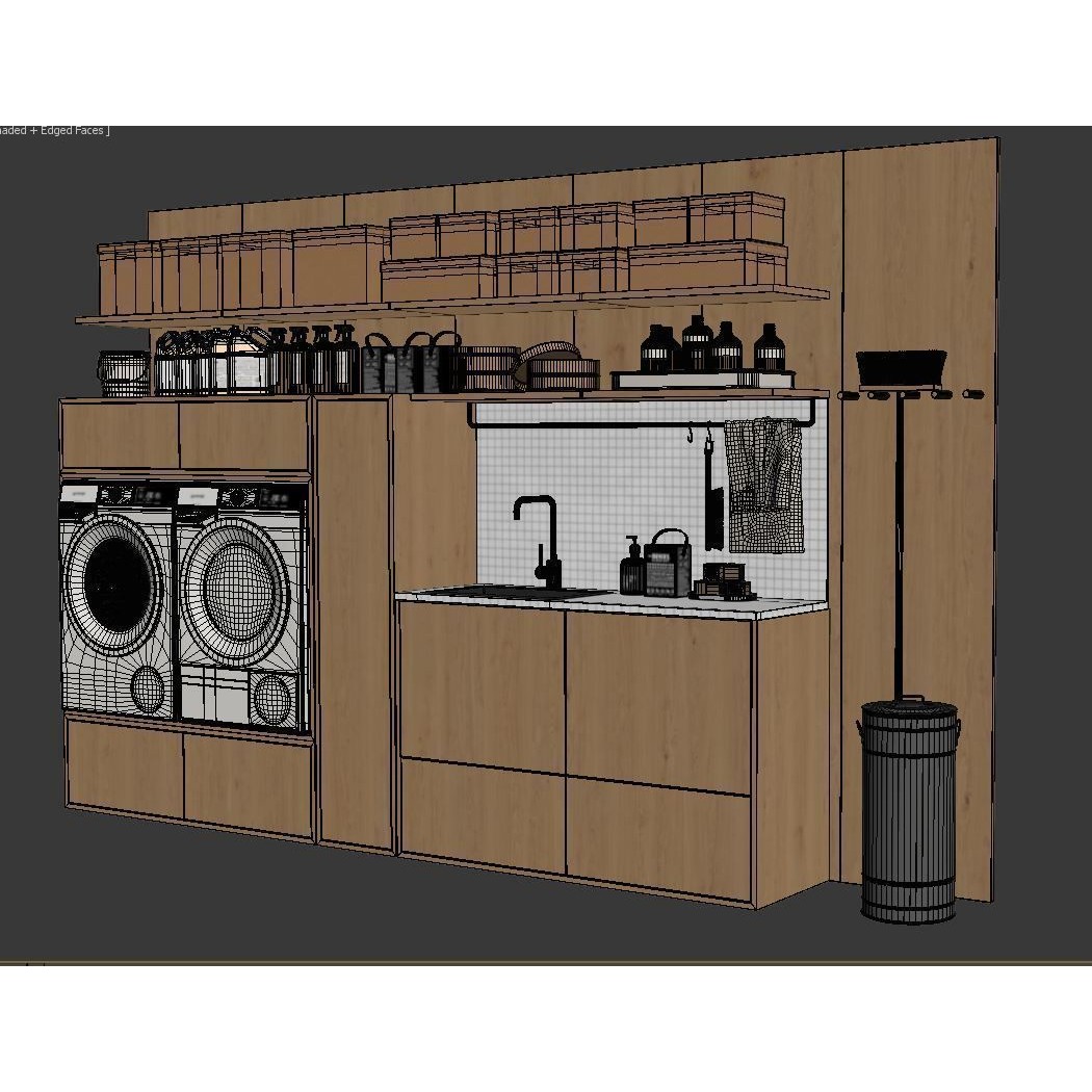 Laundry Room 3D Model – Realistic Interior Asset, FBX & OBJ Formats