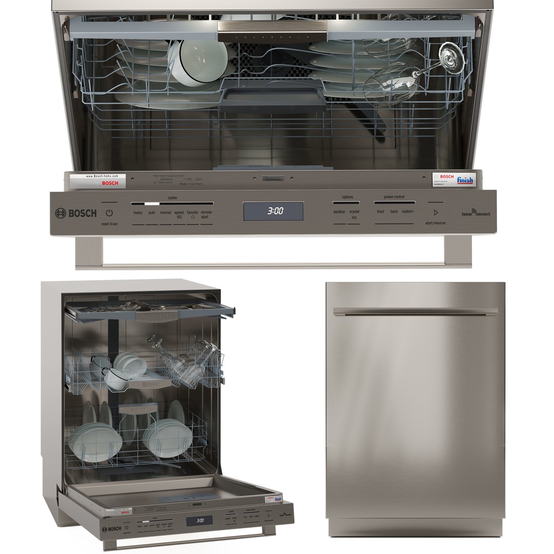 Bosch Dishwasher Collection 3D Model – Low Poly PBR Kitchen Asset - View 3