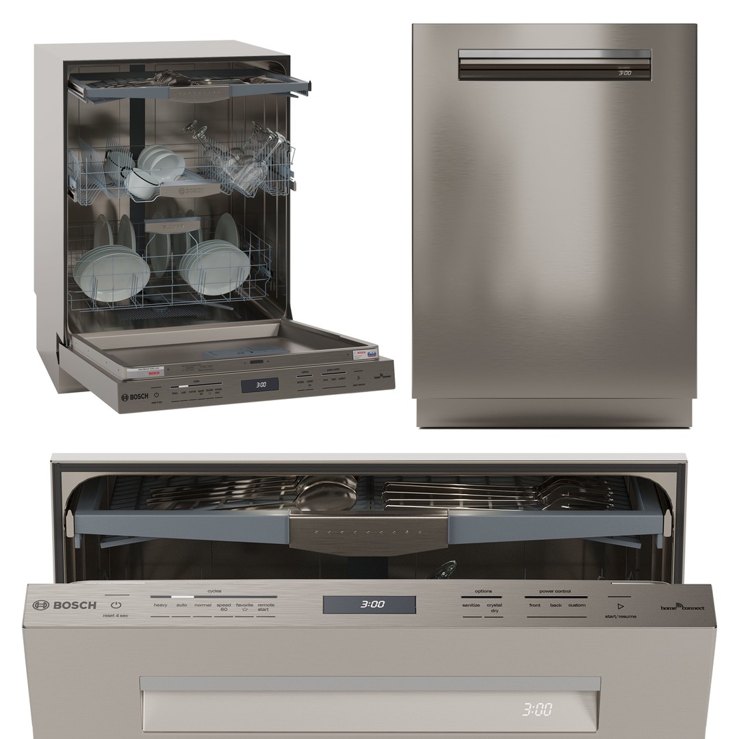 Bosch Dishwasher Collection 3D Model – Low Poly PBR Kitchen Asset - View 4