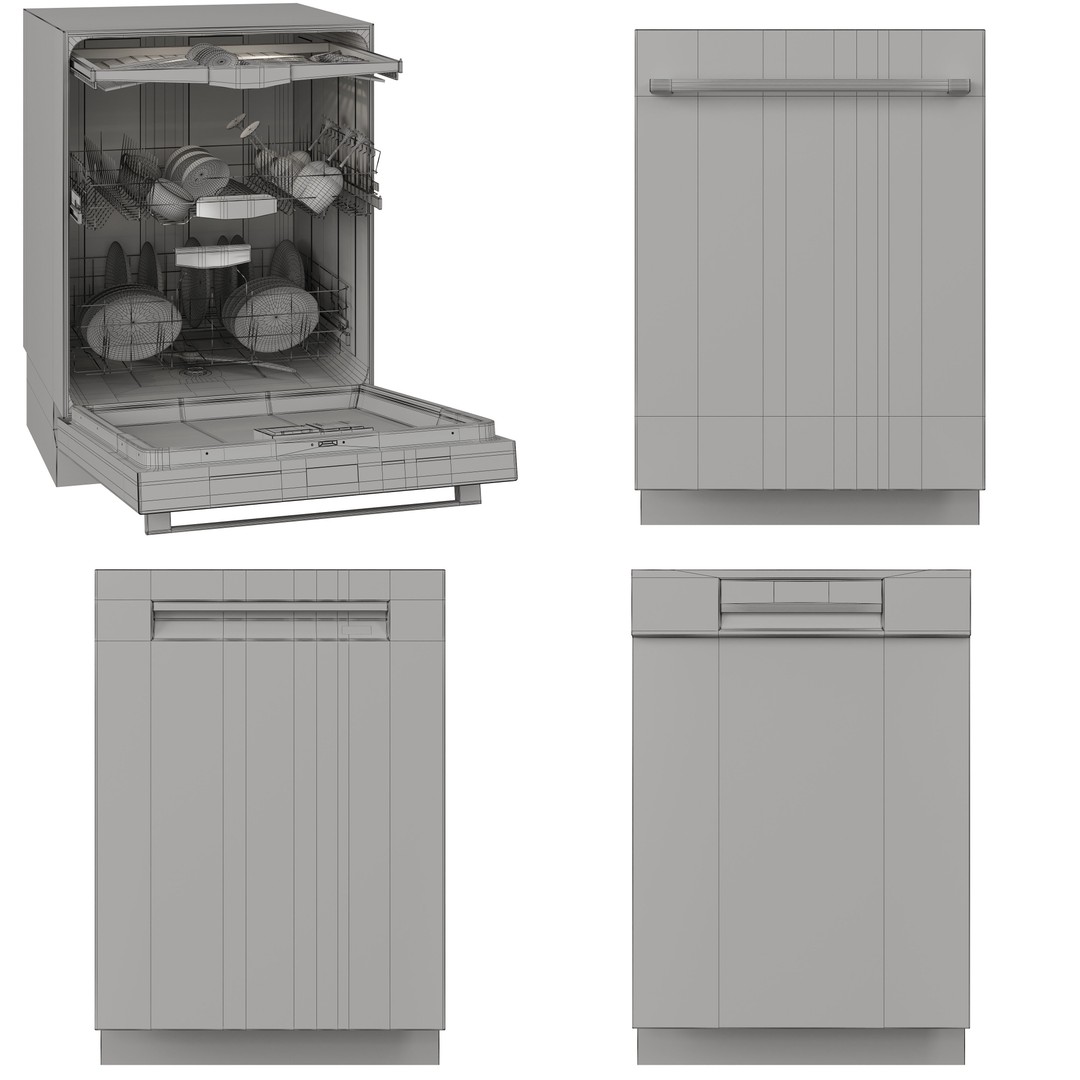 Bosch Dishwasher Collection 3D Model – Low Poly PBR Kitchen Asset - View 7