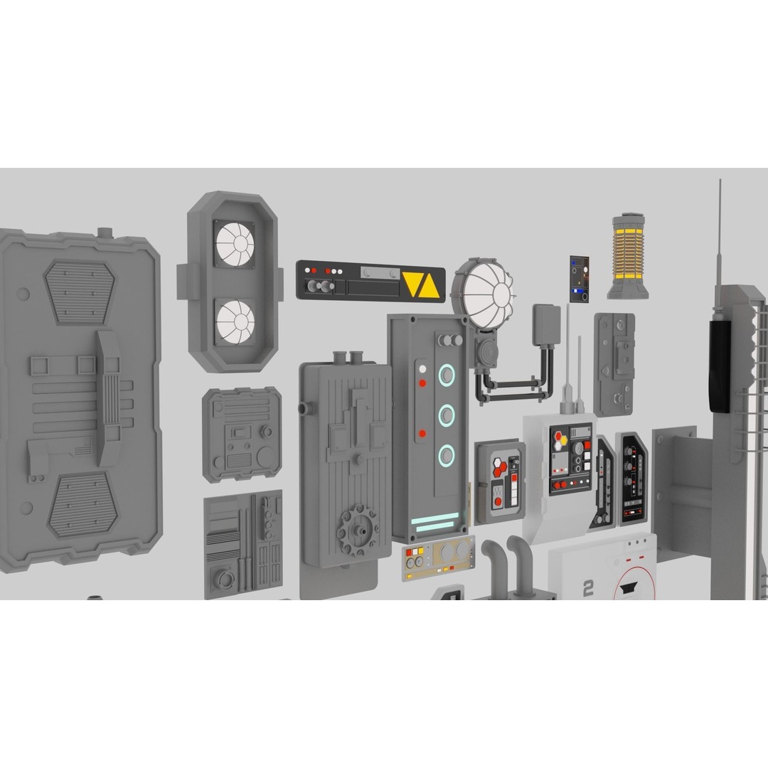 Star Wars Panel Pack 04 3D Model – Sci-Fi Decoration, Blender - View 8