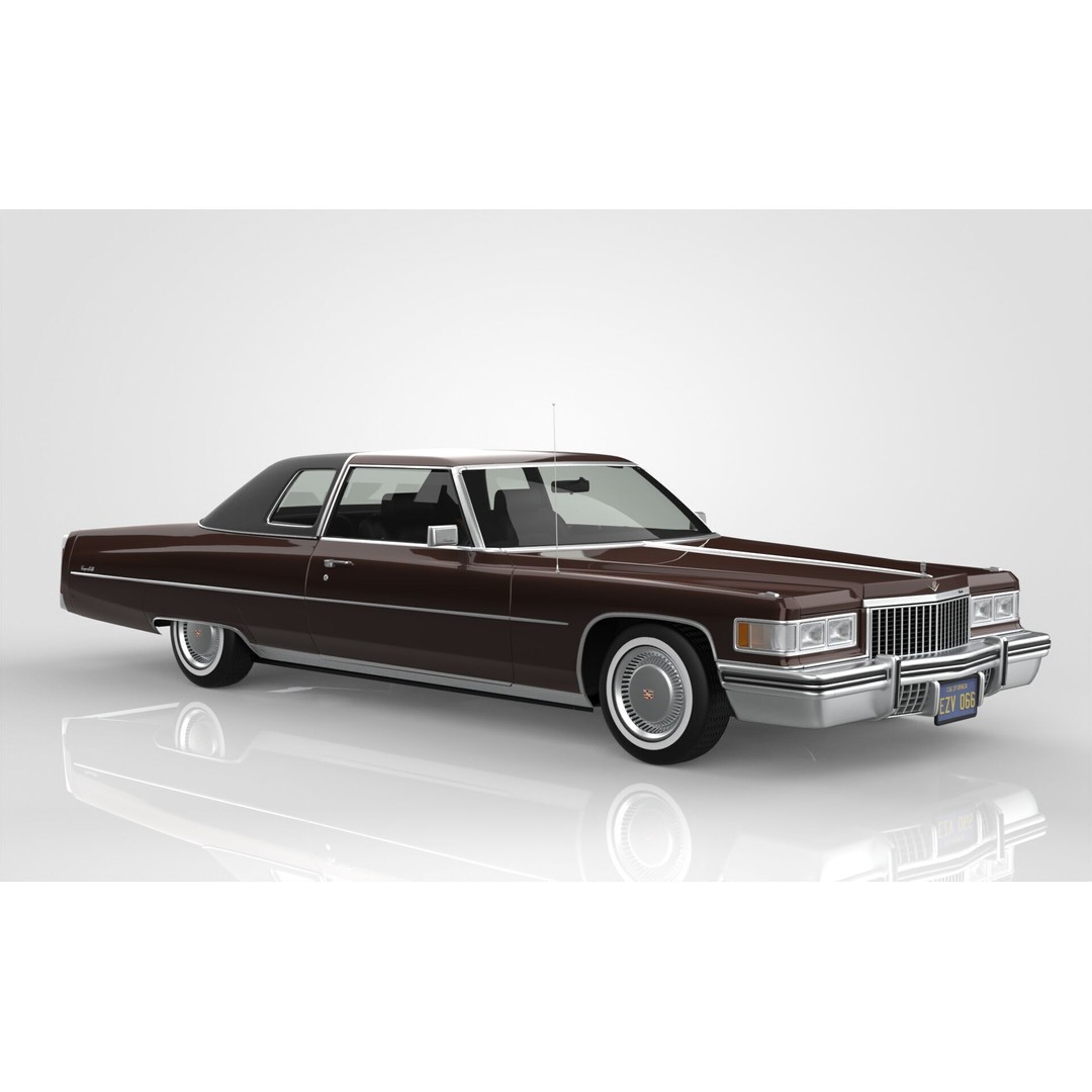 Cadillac DeVille Coupe 1975 3D Model – High Poly Luxury Vehicle, FBX, OBJ - View 10