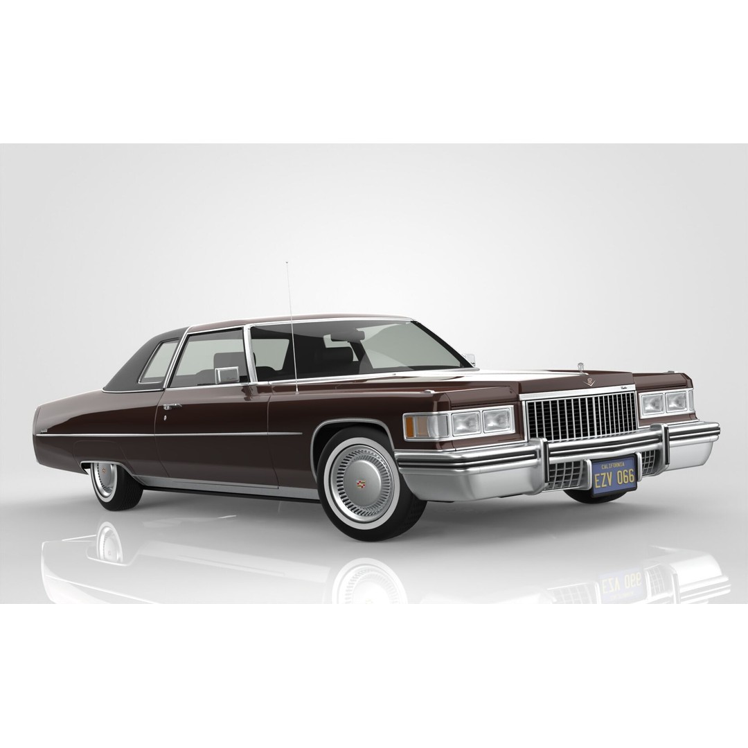 Cadillac DeVille Coupe 1975 3D Model – High Poly Luxury Vehicle, FBX, OBJ - View 11