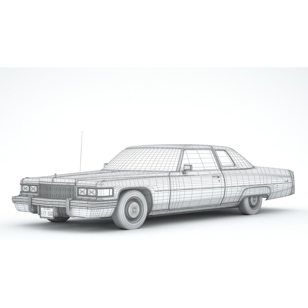 Cadillac DeVille Coupe 1975 3D Model – High Poly Luxury Vehicle, FBX, OBJ - View 13
