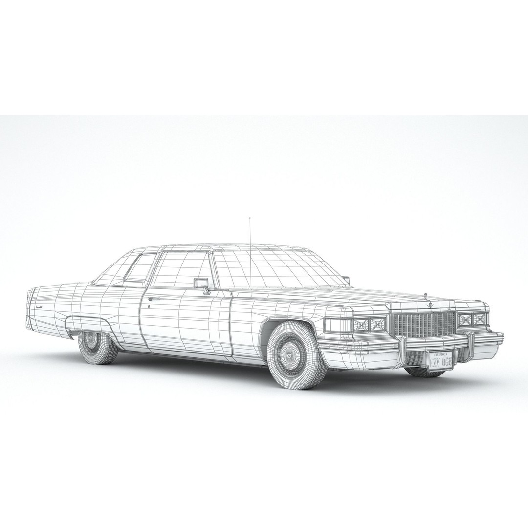 Cadillac DeVille Coupe 1975 3D Model – High Poly Luxury Vehicle, FBX, OBJ - View 14