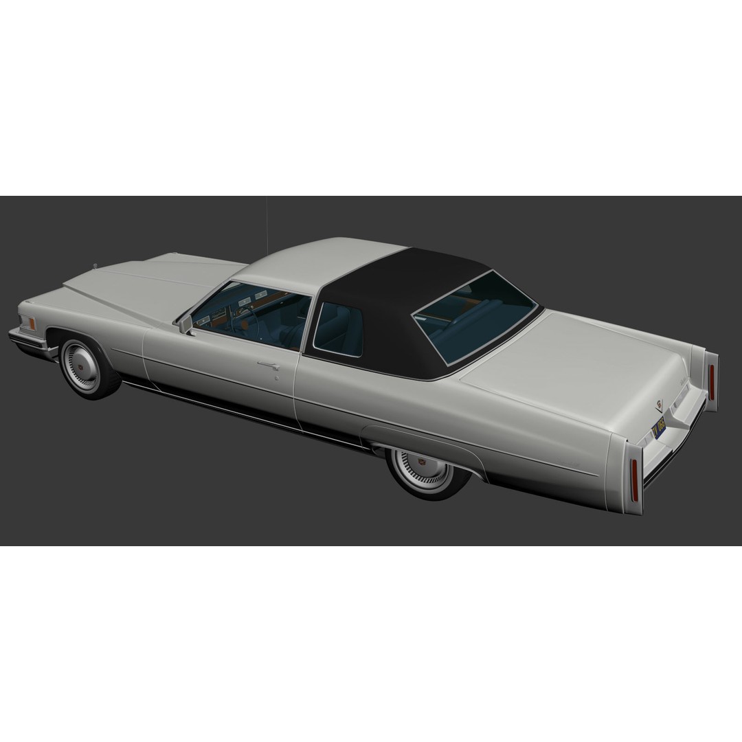 Cadillac DeVille Coupe 1975 3D Model – High Poly Luxury Vehicle, FBX, OBJ - View 15