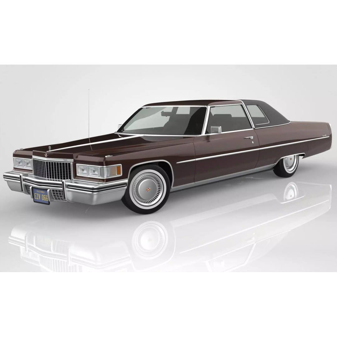 Cadillac DeVille Coupe 1975 3D Model – High Poly Luxury Vehicle, FBX, OBJ - View 2