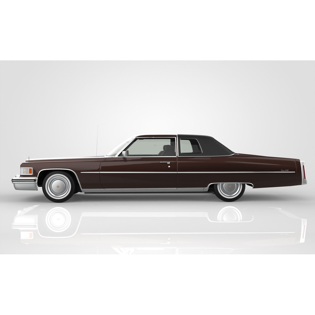 Cadillac DeVille Coupe 1975 3D Model – High Poly Luxury Vehicle, FBX, OBJ - View 3