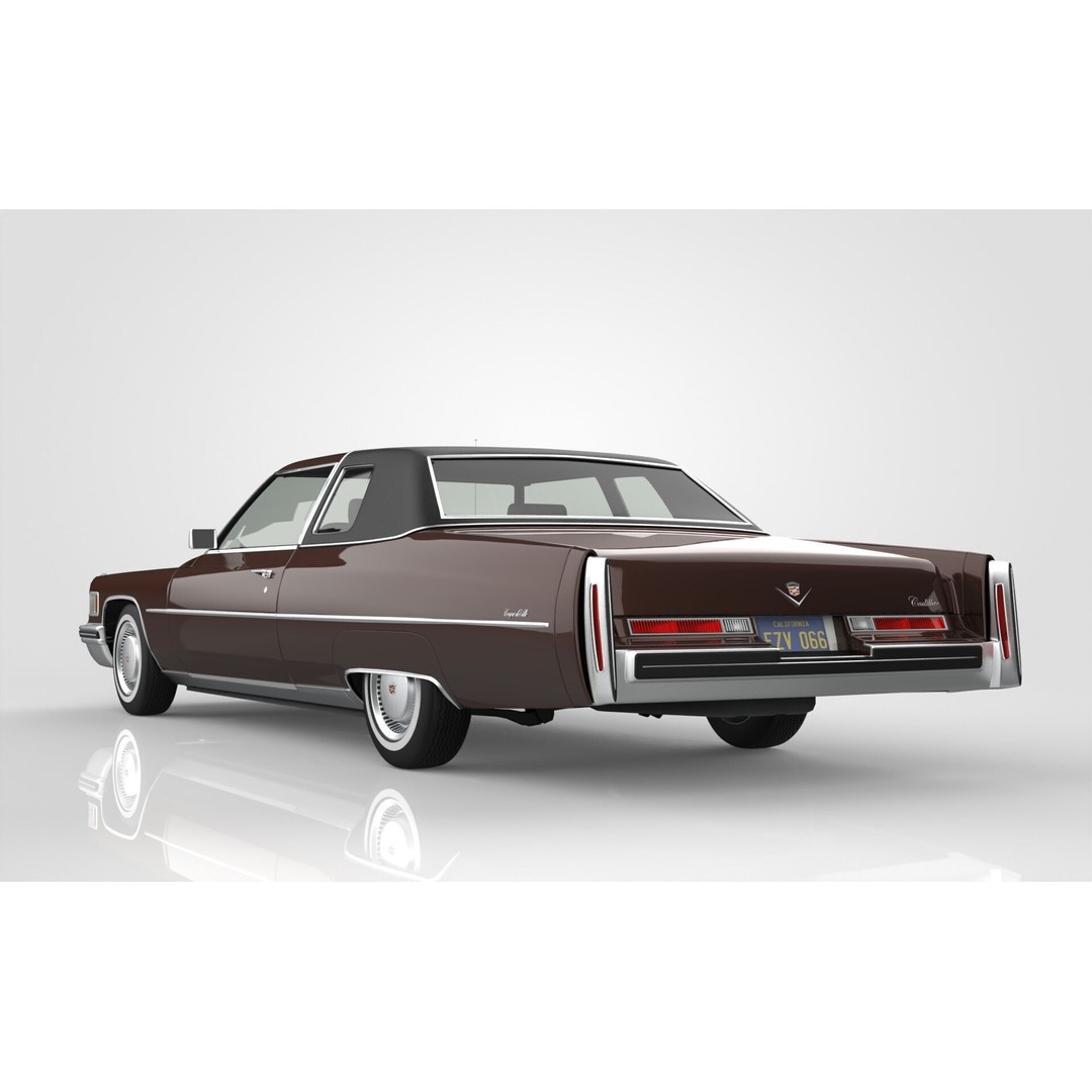 Cadillac DeVille Coupe 1975 3D Model – High Poly Luxury Vehicle, FBX, OBJ - View 5