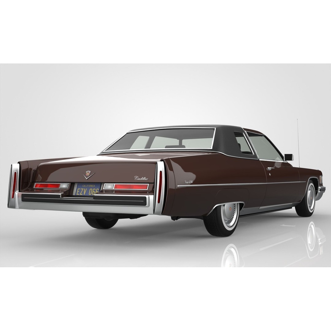 Cadillac DeVille Coupe 1975 3D Model – High Poly Luxury Vehicle, FBX, OBJ - View 7