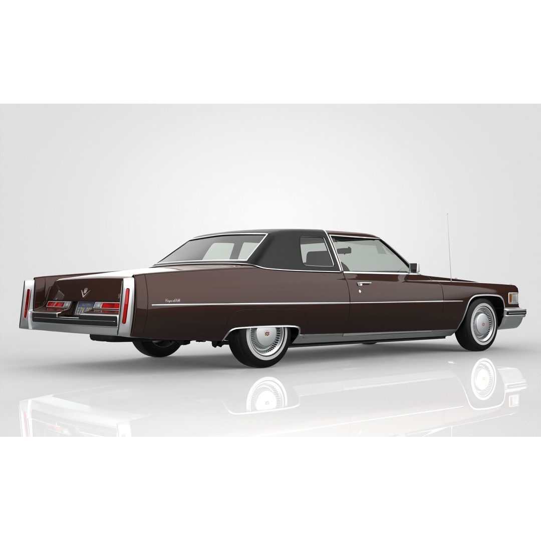 Cadillac DeVille Coupe 1975 3D Model – High Poly Luxury Vehicle, FBX, OBJ - View 8