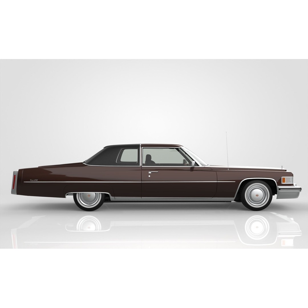 Cadillac DeVille Coupe 1975 3D Model – High Poly Luxury Vehicle, FBX, OBJ - View 9