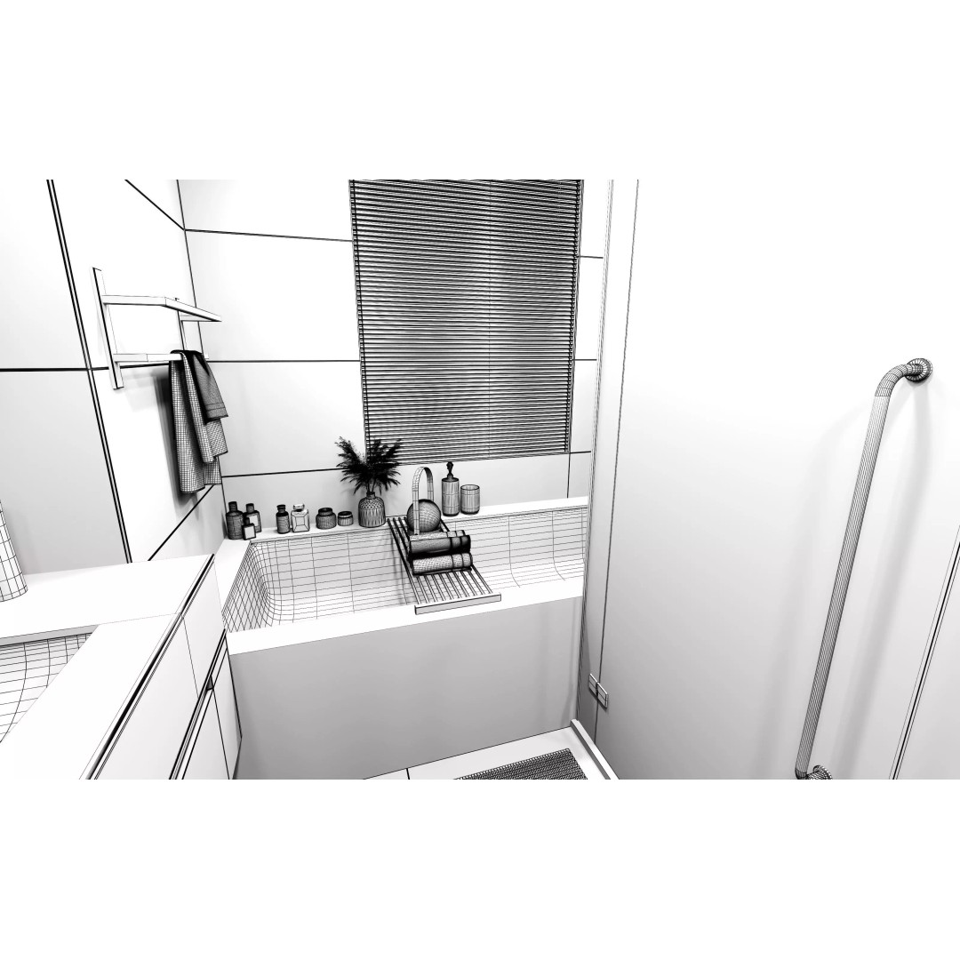 Luxury Bathroom 3D Model – High Poly Interior Asset, FBX, OBJ - View 15