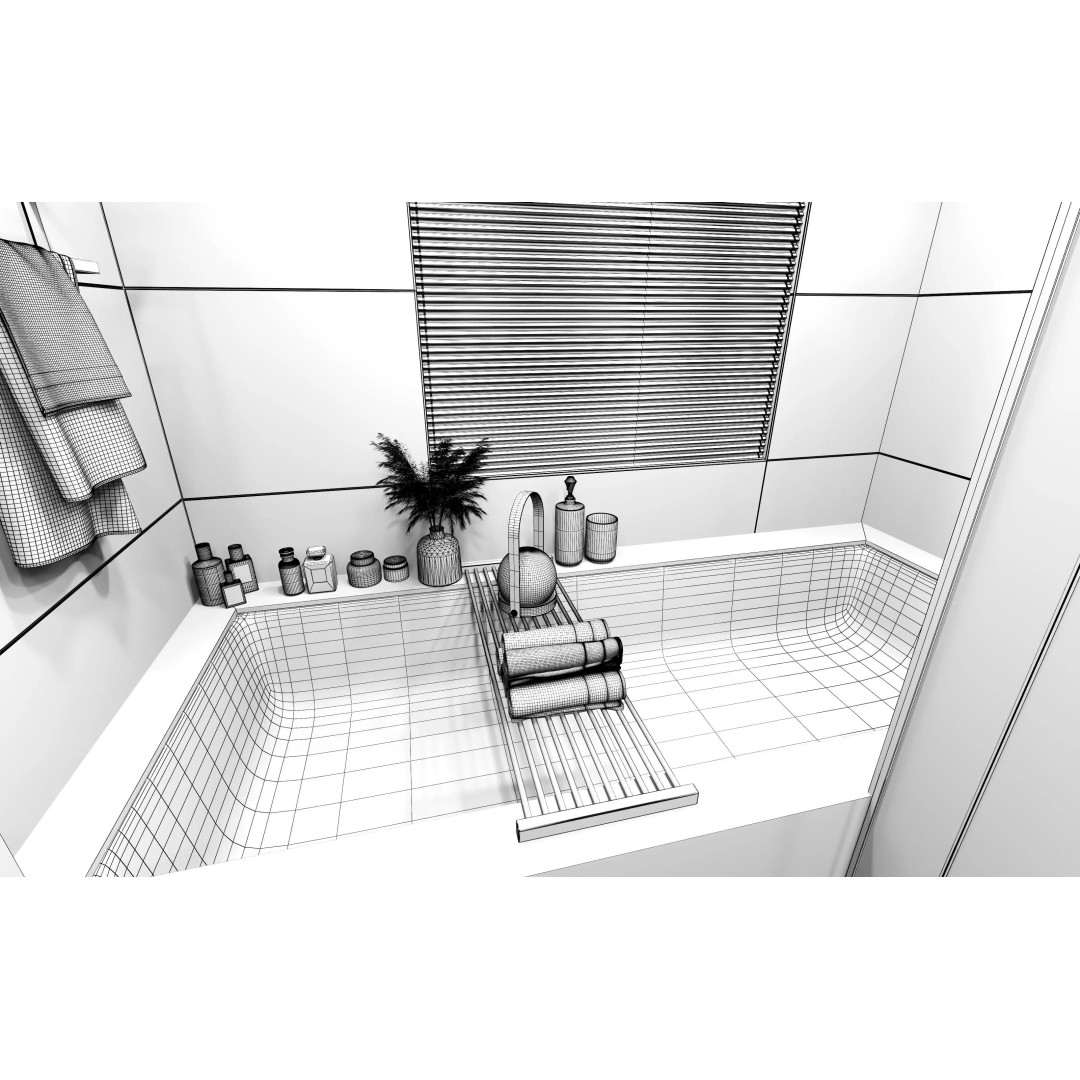 Luxury Bathroom 3D Model – High Poly Interior Asset, FBX, OBJ - View 16