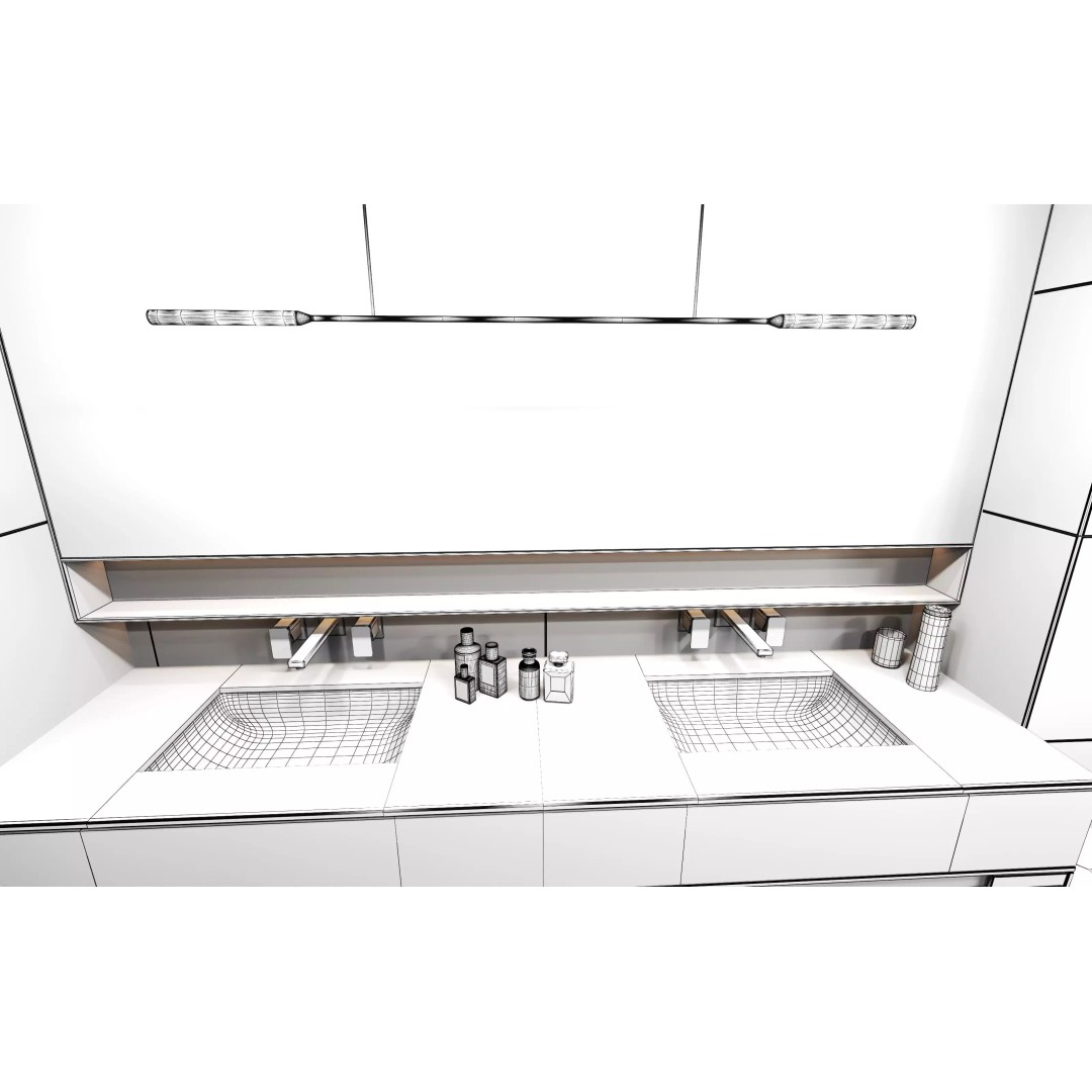 Luxury Bathroom 3D Model – High Poly Interior Asset, FBX, OBJ - View 18