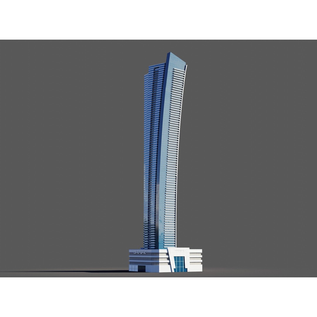 Dubai Marina 3D Model – Detailed Skyscrapers Collection, FBX & OBJ - View 14