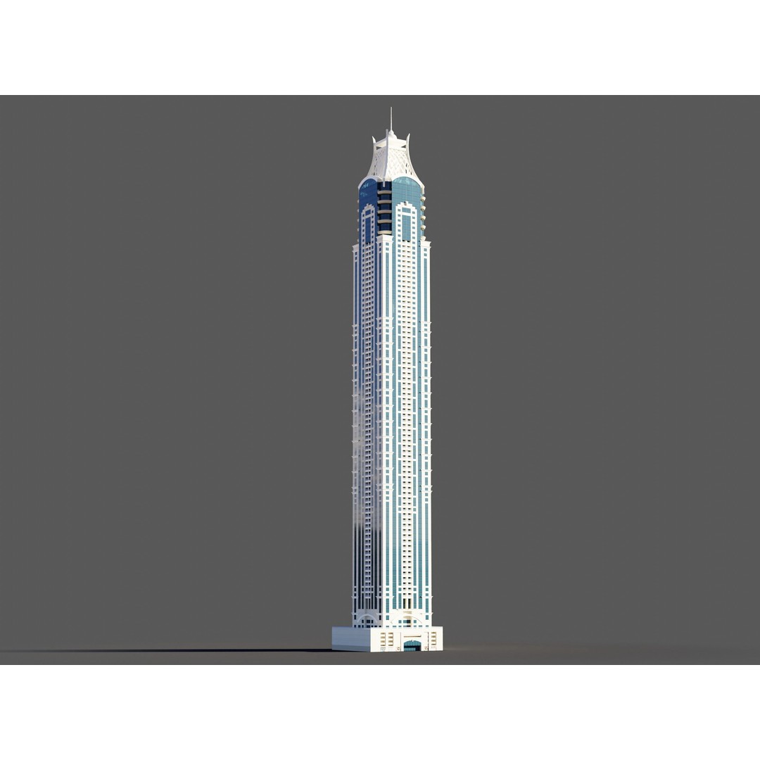 Dubai Marina 3D Model – Detailed Skyscrapers Collection, FBX & OBJ - View 17