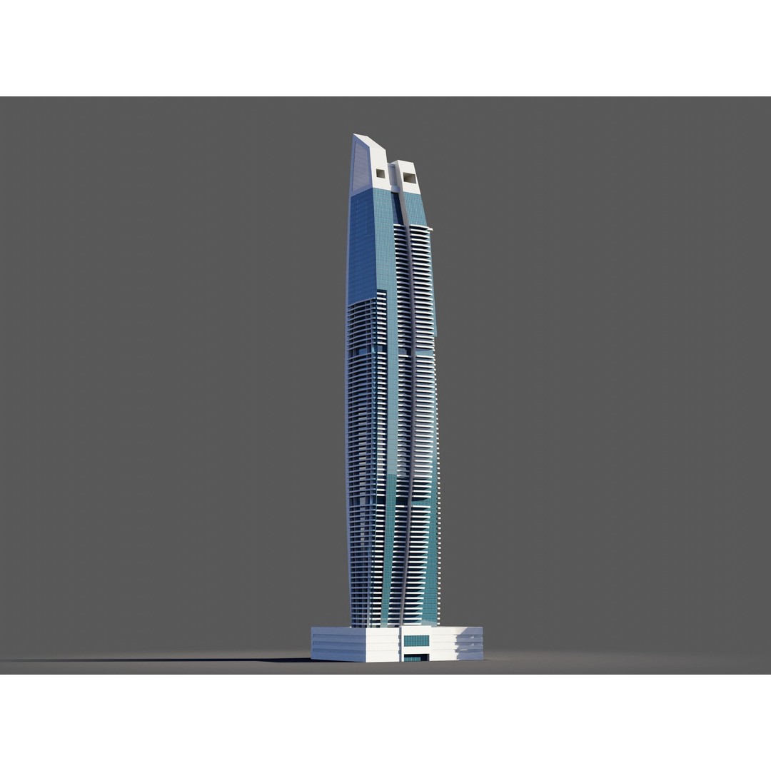 Dubai Marina 3D Model – Detailed Skyscrapers Collection, FBX & OBJ - View 18