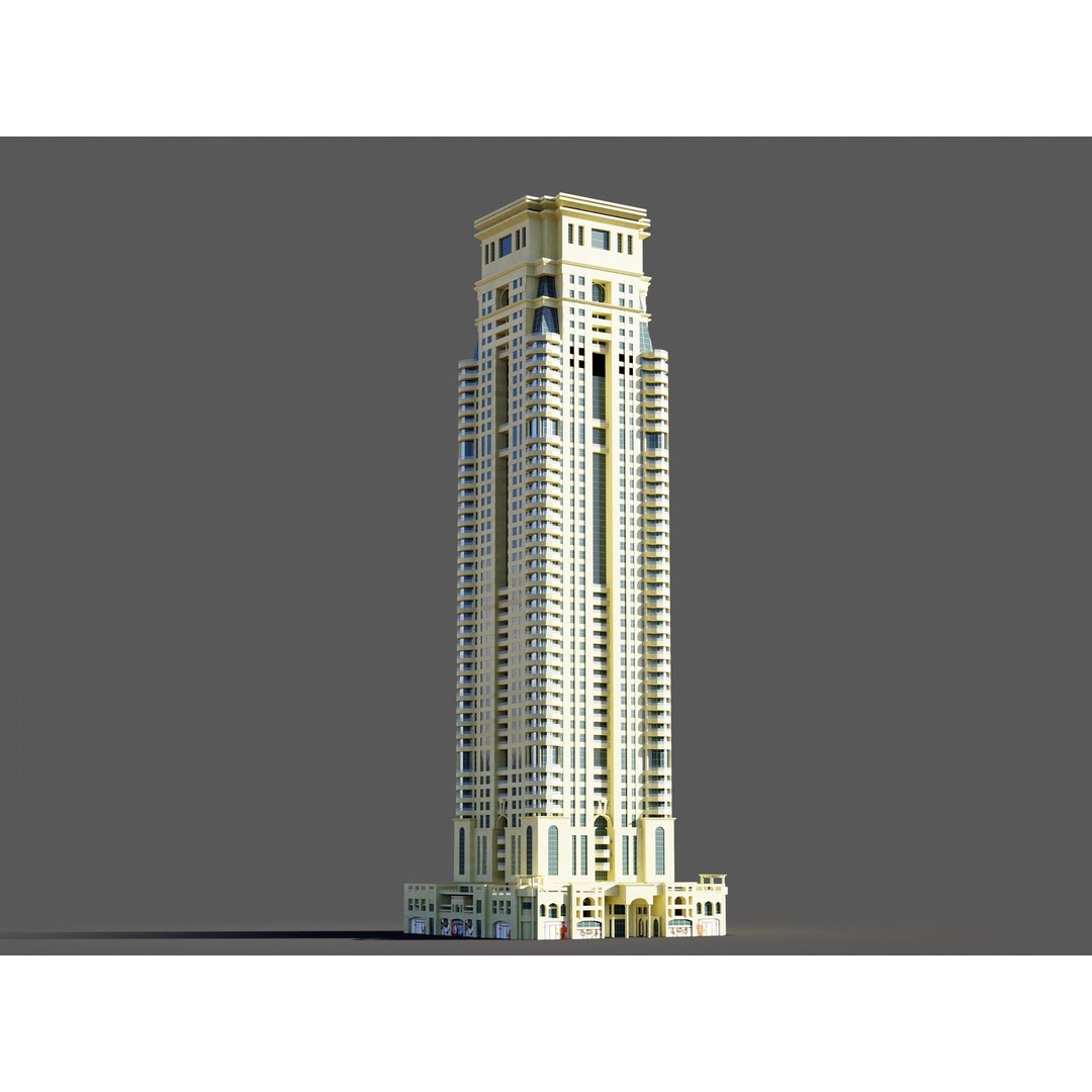 Dubai Marina 3D Model – Detailed Skyscrapers Collection, FBX & OBJ - View 20