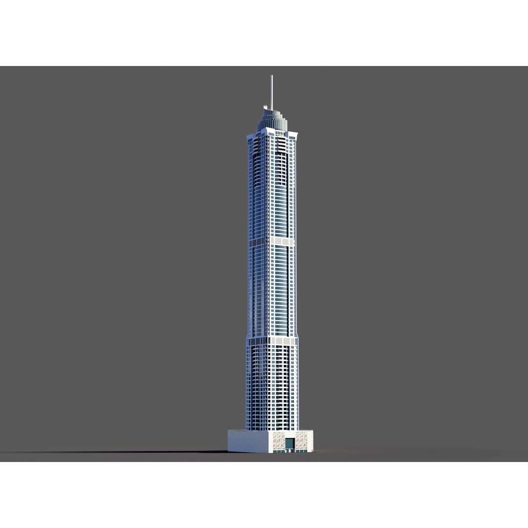 Dubai Marina 3D Model – Detailed Skyscrapers Collection, FBX & OBJ - View 21