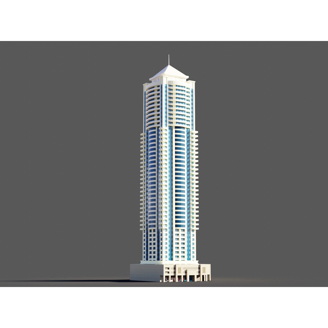Dubai Marina 3D Model – Detailed Skyscrapers Collection, FBX & OBJ - View 24