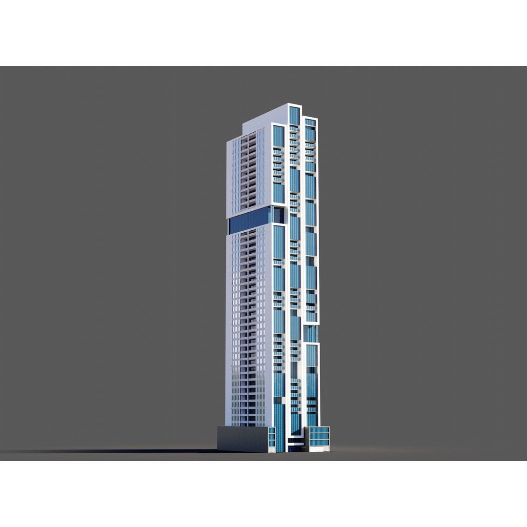 Dubai Marina 3D Model – Detailed Skyscrapers Collection, FBX & OBJ - View 25