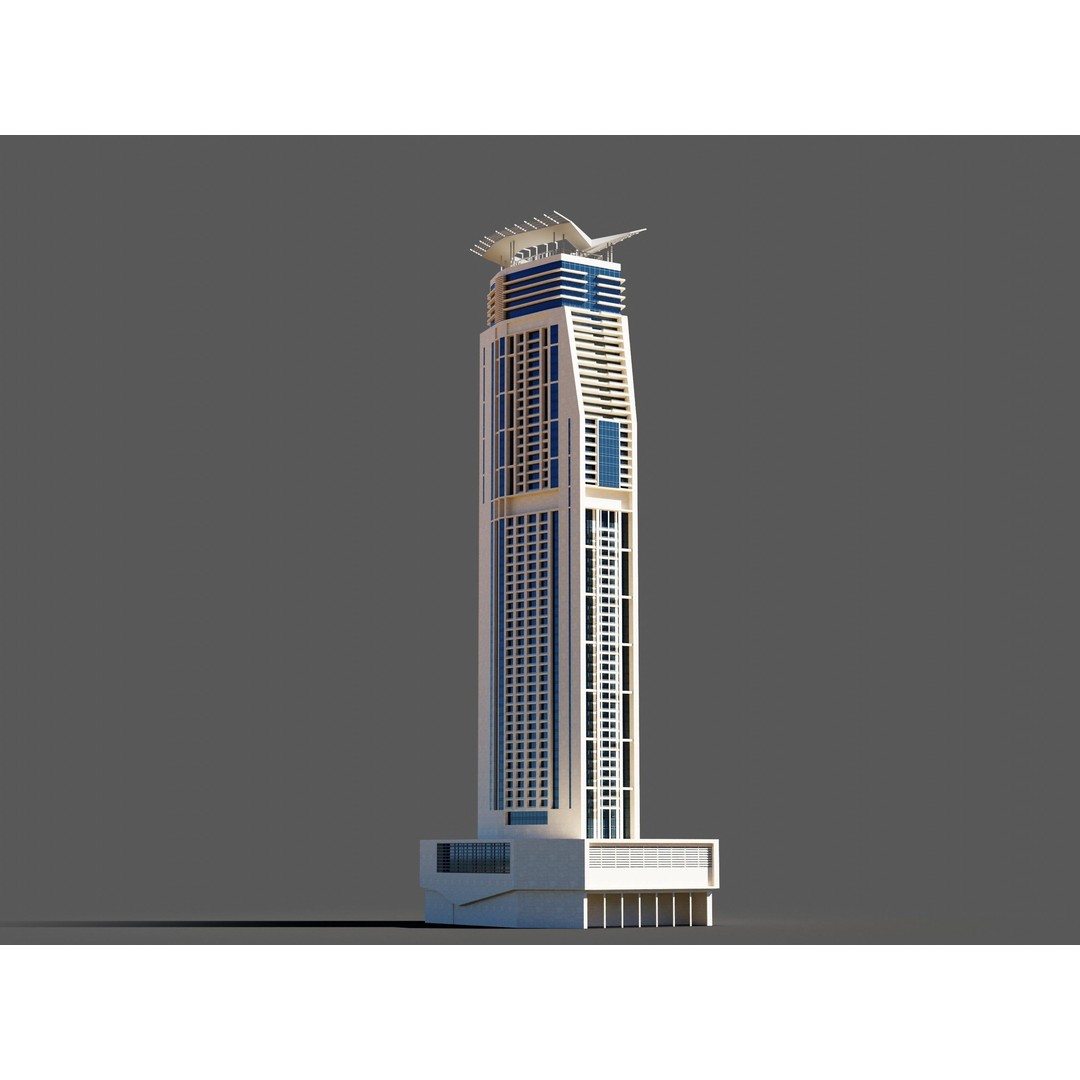 Dubai Marina 3D Model – Detailed Skyscrapers Collection, FBX & OBJ - View 27