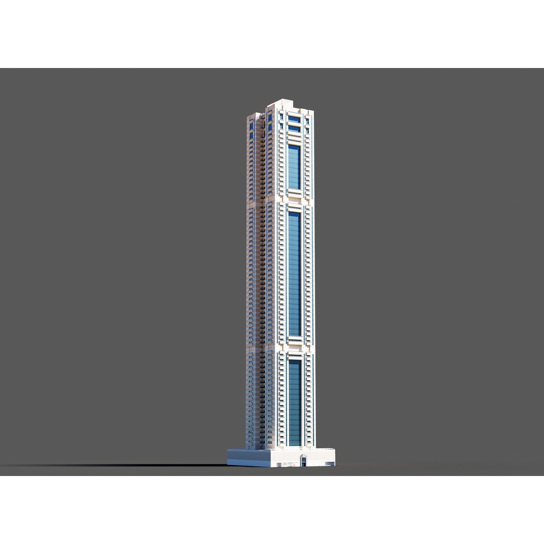 Dubai Marina 3D Model – Detailed Skyscrapers Collection, FBX & OBJ - View 28